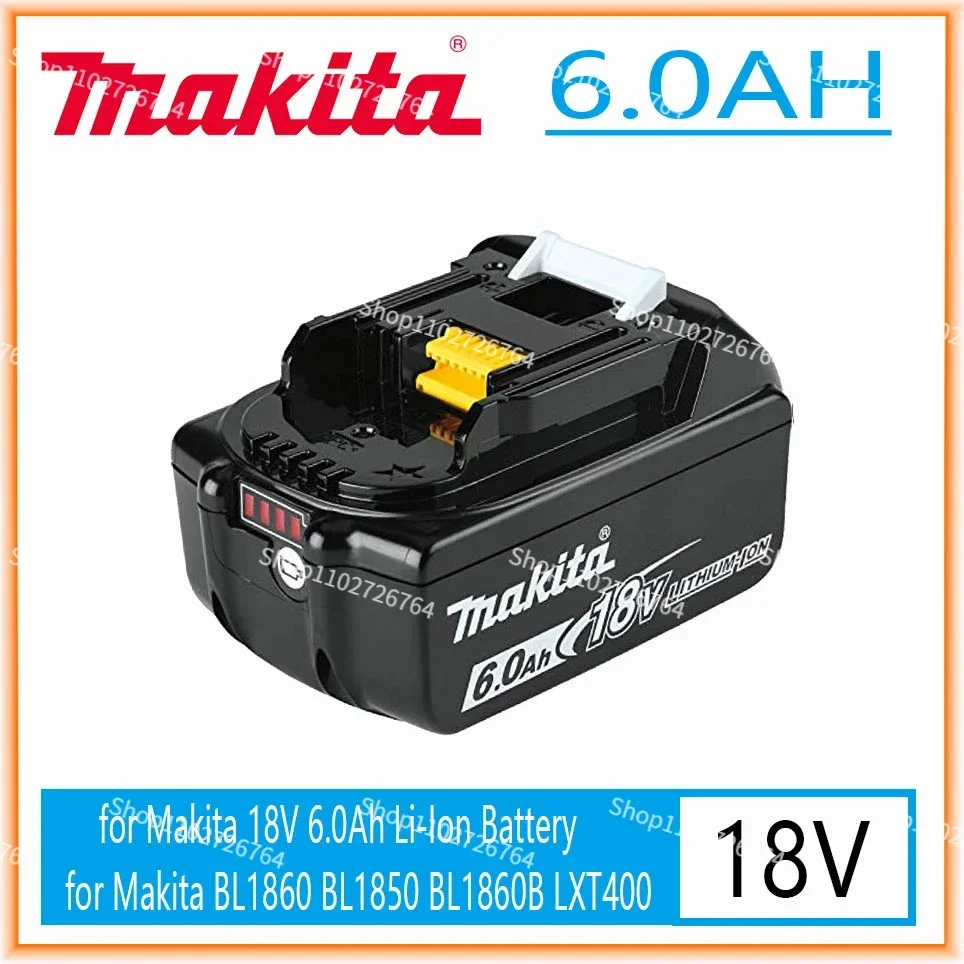 

Makita Original 18V 6000MAH 6.0AH Rechargeable Power Tool Battery LED Lithium Ion Replacement LXT BL1860B BL1860 BL1850