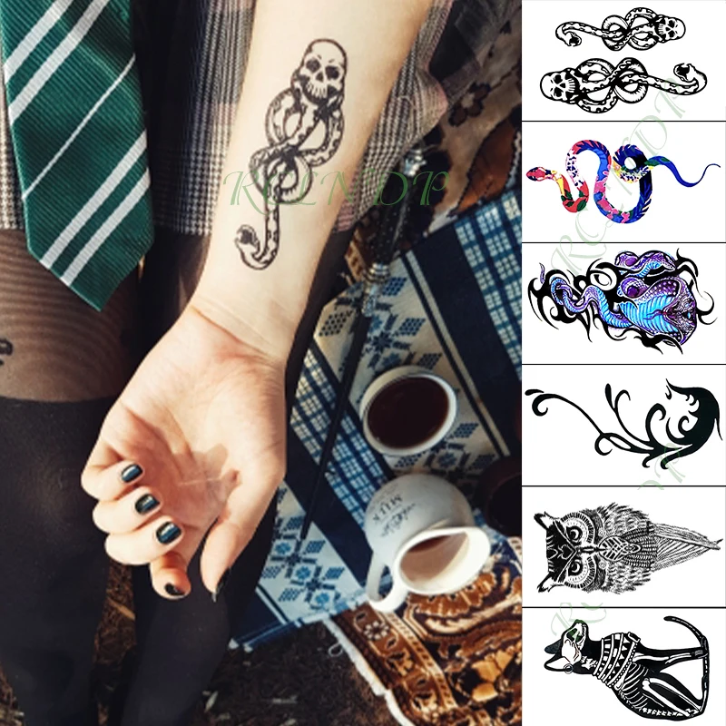 

Waterproof Temporary Tattoo Sticker skull snake dragon fox dog animals tatto flash tatoo fake tattoos for men women lady