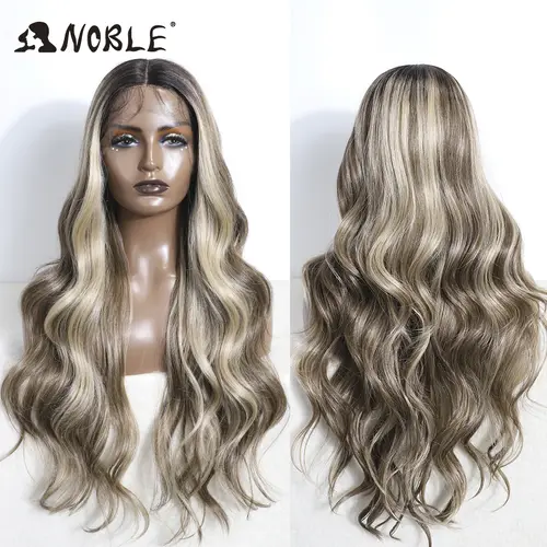 Noble Cosplay Lace Front Wig 30 Inch Lace  Long Wavy 360 0mbre Blonde Wig Red African American Synthetic Wigs For Black Women - Image 9