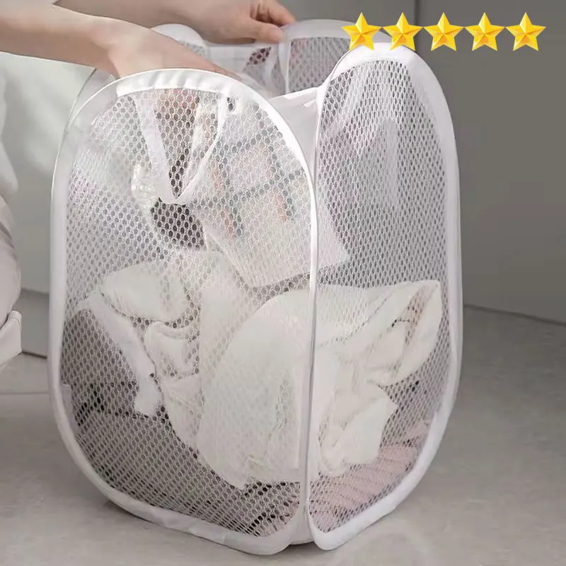 【Hot sales】Laundry Basket Large Laundry Storage Basket Children's Laundry Grid Laundry Basket Household Collapsible Wilting