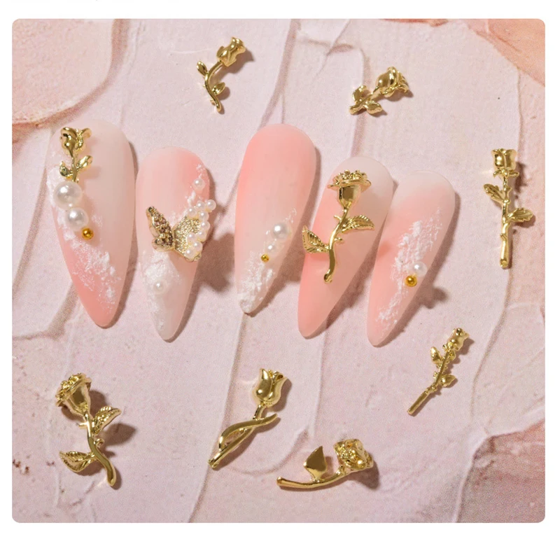 10Pcs 3D Rose Golden Pearl Wreath Design Y2K Nail Art Charms Luxury Easter  Gift,Mothers Day Gifts ,Spring 2023 Design,Mothers Day Jewelry,Nails DIY  Charms,Nail Art DIY Crafts,Rhinestones For Nail,Nail Art Jewelry,Wedding  Prepare Stuffs