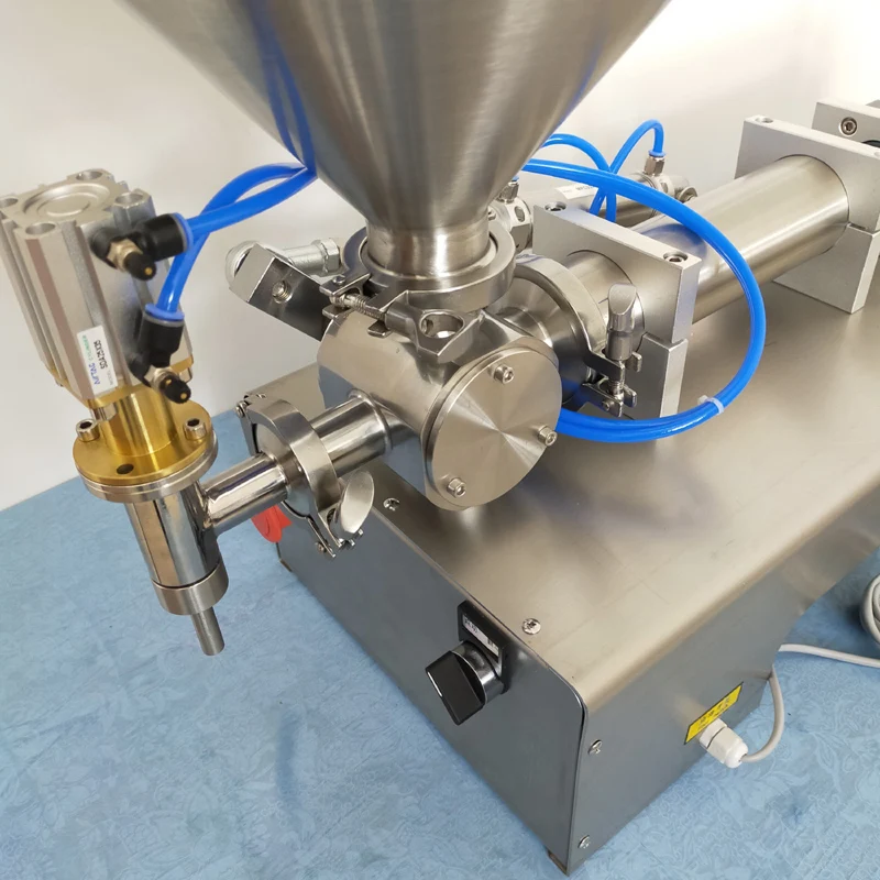 PBOBP Paste Filling Machine Piston Filler Lotion Shampoo Cream Honey Sauce Peanut Butter Pneumatic Semi Auto Single Head Need