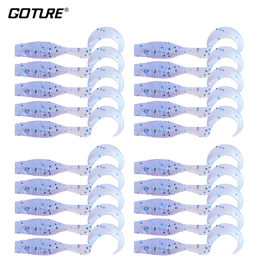 

Goture 20pcs/Lot Worm Soft Lures Jig Wobblers Fishing Lure Silicone 5cm 1.19g Artificial Baits Swimbait Carp Bass Pesca Tackle