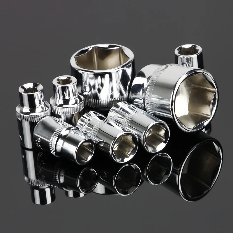 1PCS 3/8" Ratchet Socket 6-24mm Hex Socket Wrench Head Socket Adapter Socket Driver For Ratchet Wrench Auto Repair Hand Tool 5
