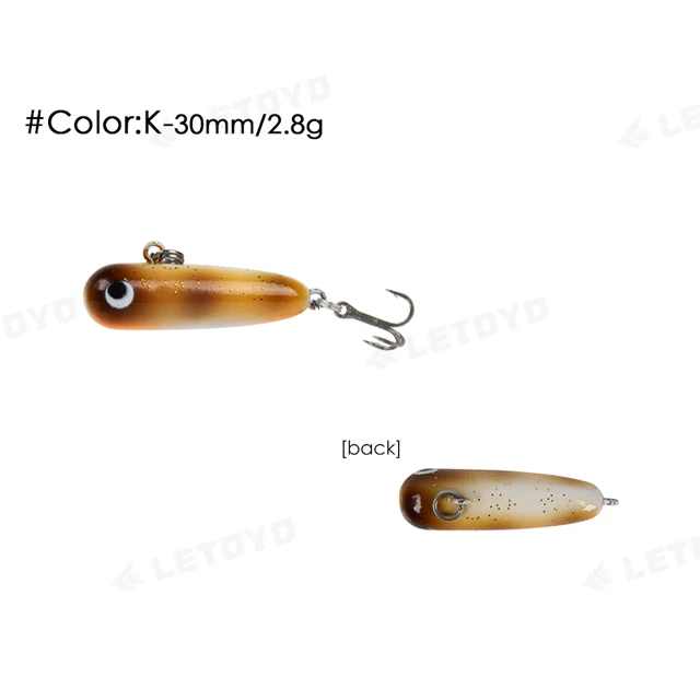 LETOYO 2.3g/2.8g 30mm Mini Sinking Pencil Lure With Tungsten Beads Micro Fishing Bait For Trout Salmon Freshwater Stream Wobbler K 2.8g