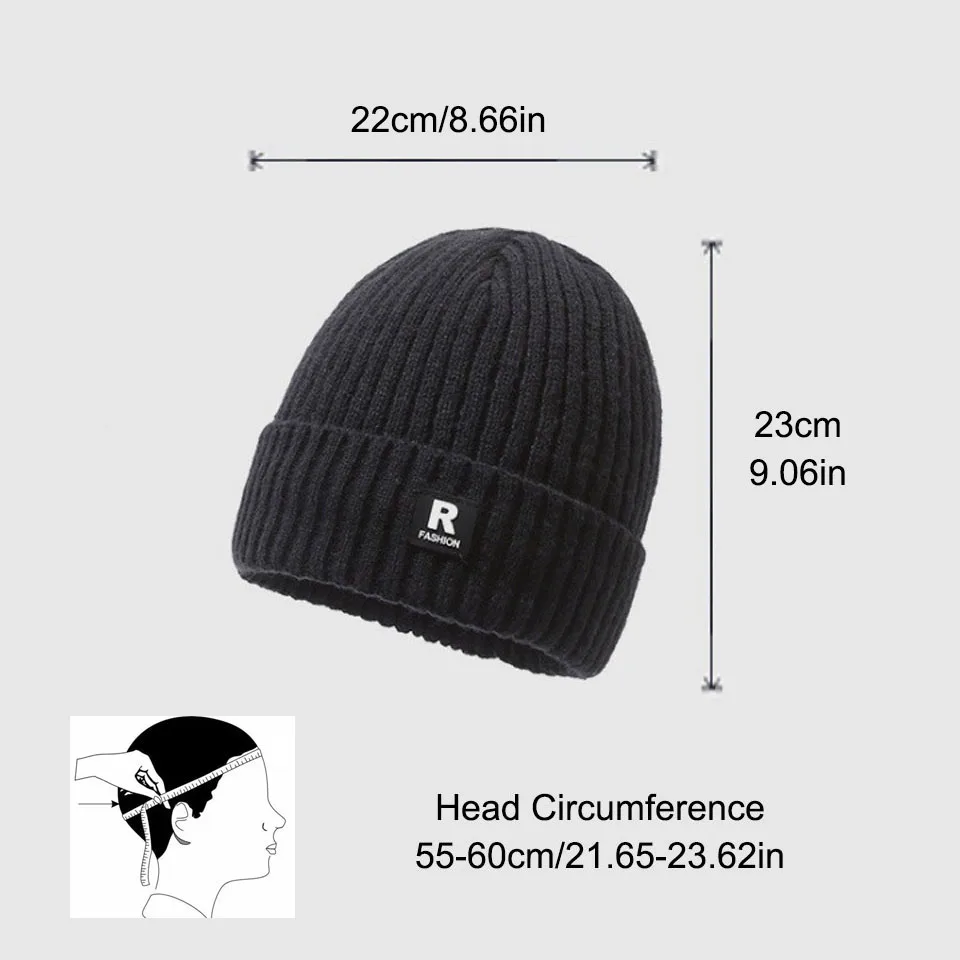 Winter Hat Men Knitted Anti-cold Padded