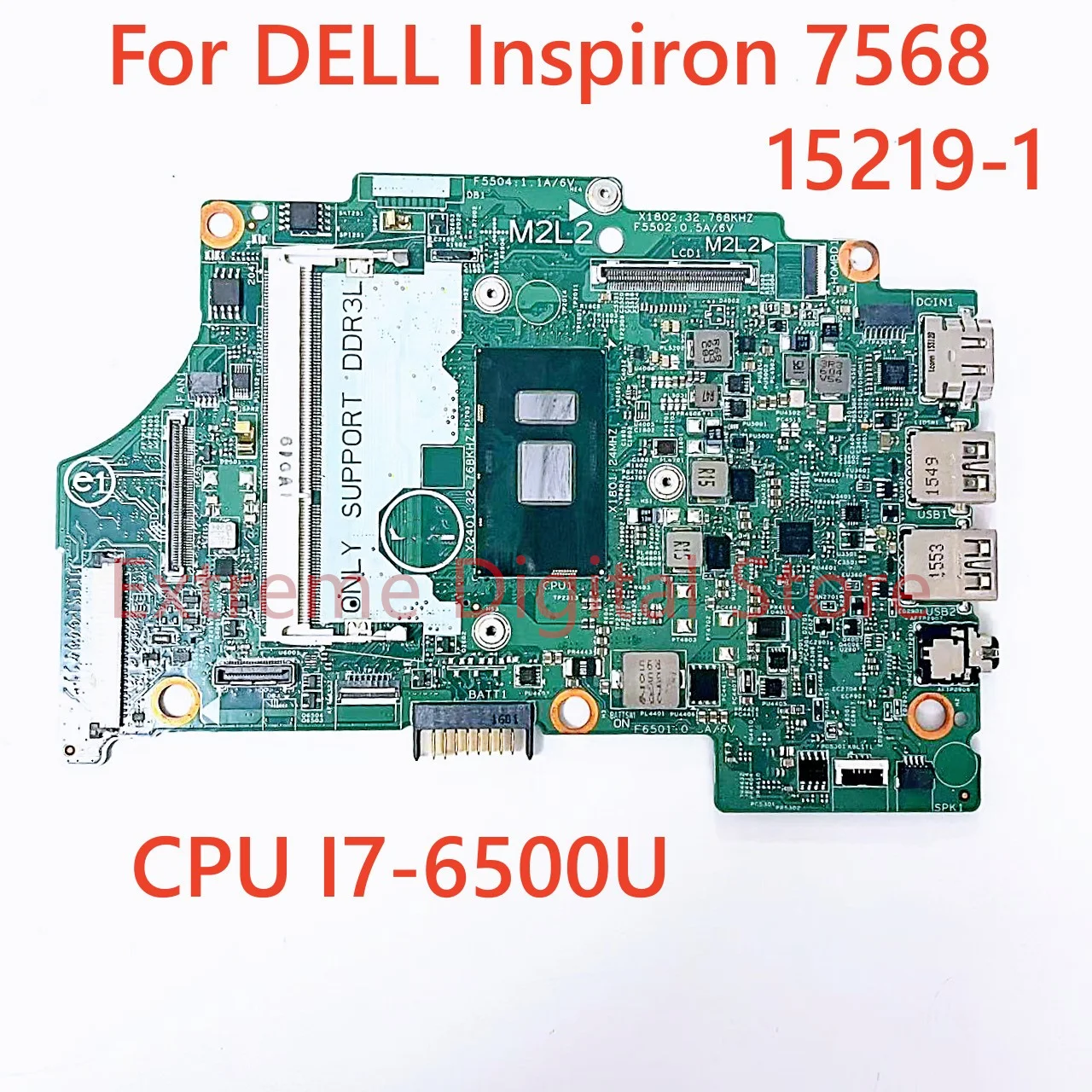 For DELL Inspiron 7568 Laptop motherboard 15219-1 with CPU I7-6500U 100 ...