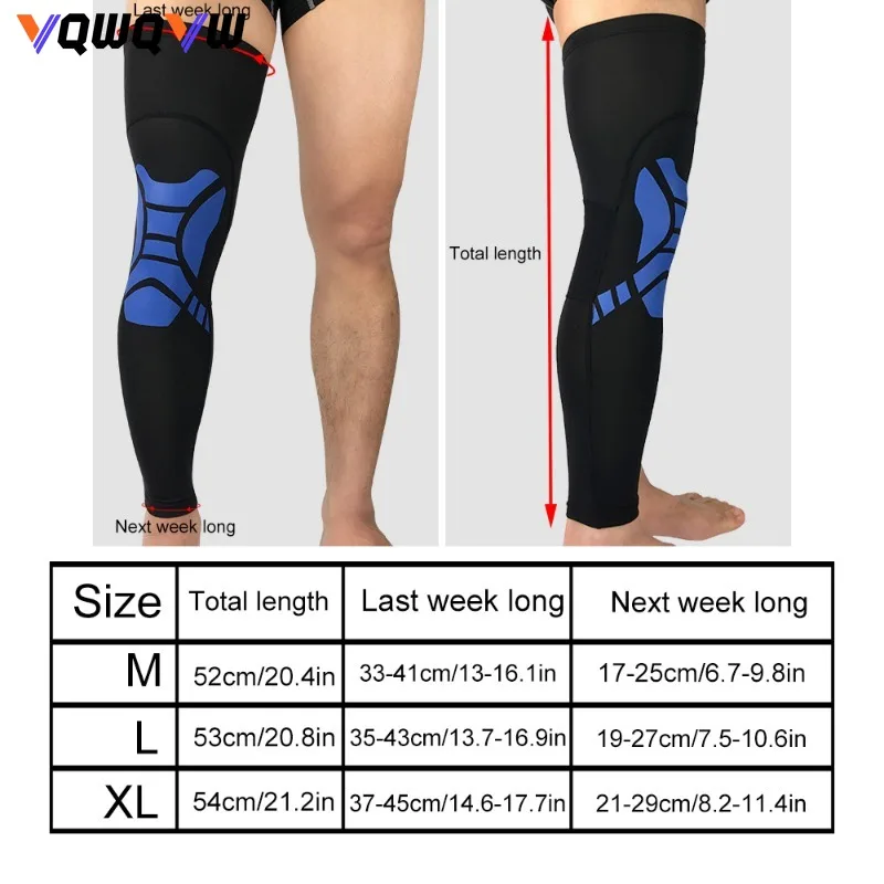 1Pcs Sports Compression UV Long Leg Sleeves for Running Basketball Football Cycling Volleyball Leg Support for Men and Women