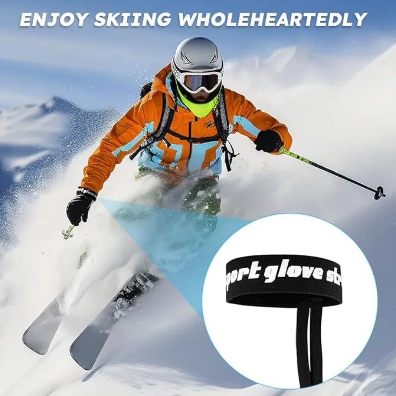 Elastic Wrist Straps for Ski and Snowboard Gloves Adjustable Ski Glove Lead for Men and Women Sport Skiing Glove Safet-y Strap 6