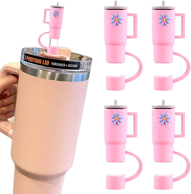 Stanley Cup Accessories - Spill Proof Stoppers, Straw Covers, Silicone Boot  for Stanley 40oz & 30oz Tumblers (PINK)