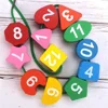 Wooden Clock Puzzle Cartoon Animal Shape Tangram Cognitive Digital Clock Kids Early Educational Threading Assembly Toys 3
