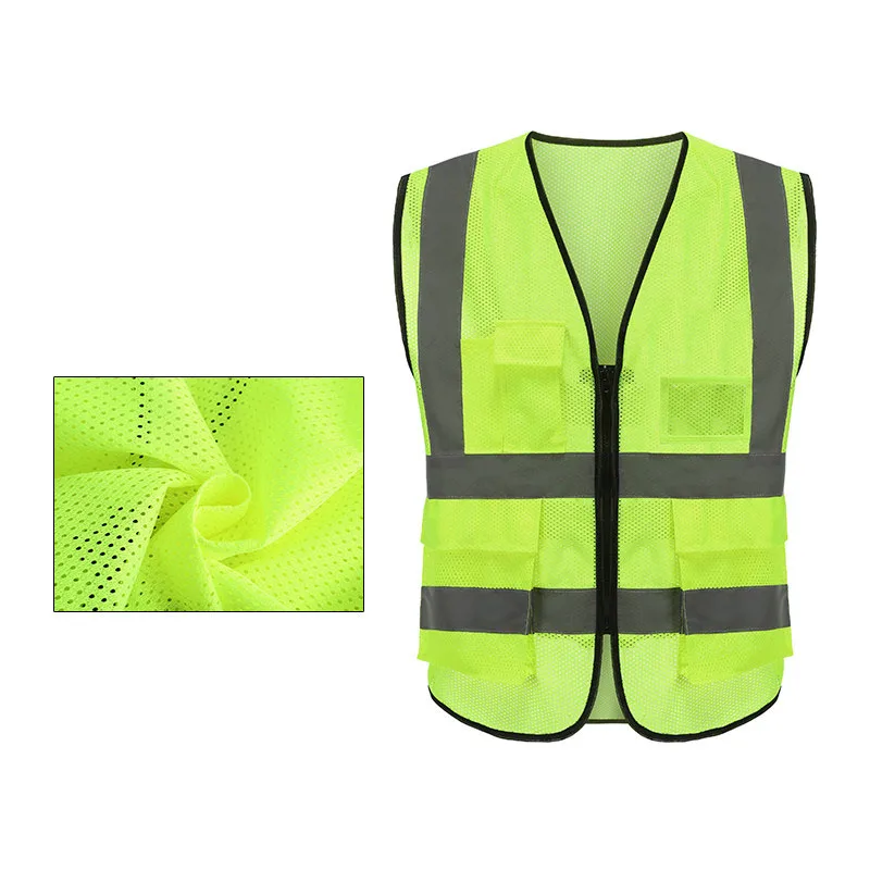 ZOJO Chalecos reflectantes de alta visibilidad, tamaño ajustable, tela de  malla ligera, chaleco de seguridad al por mayor para trabajos al aire libre