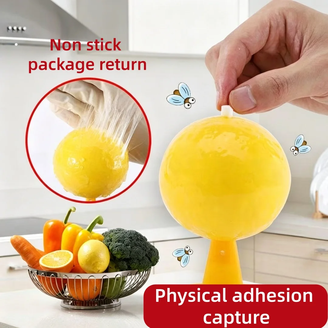 Yellow Sticky Insect Balls Can Effectively Lure and Kill Various Pests, Suitable for Gardens, Kitchens, Balconies, Living Rooms