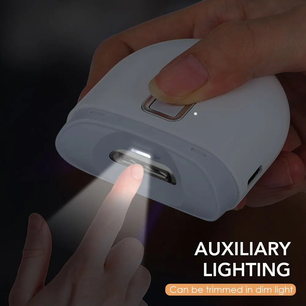 Electric Nail Clipper Auxiliary Lighting Automatic Nail Grinder Children Adult Portable Mini Manicure Tools