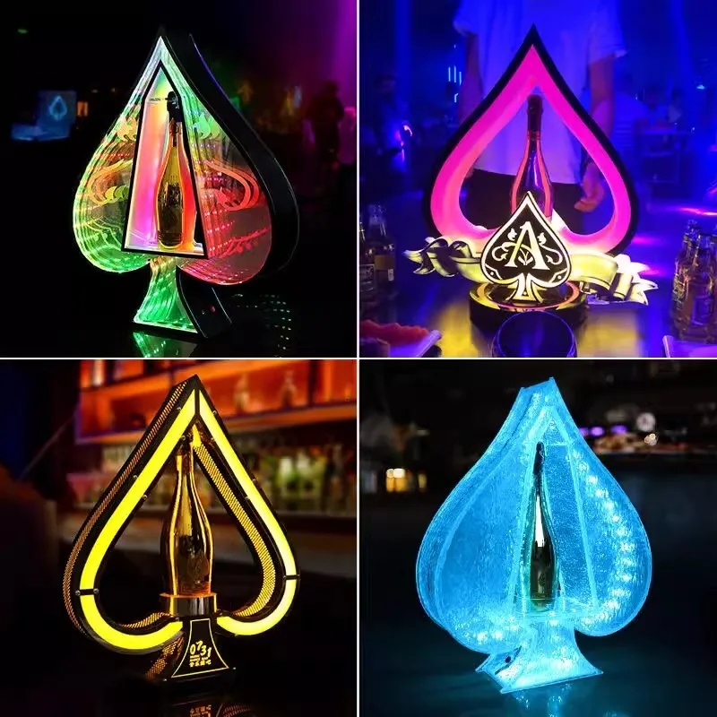 

VIP Service Ace of Spade Champagne Bottle Presenter Wine Bottle Glorifier Display Club Sign Service Wine Holder for Nightclub