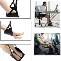 Portable Adjustable Leg Hammock with Comfortable Foot Rest for Airplane Office and Car Travel Support and Relaxation 2