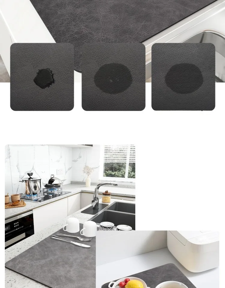 Absorbent Mat 1 PIECE MULTI-PURPOSE FOR KITCHEN COUNTERTOP CUP DRAIN AND BOWL TRAY DRYER