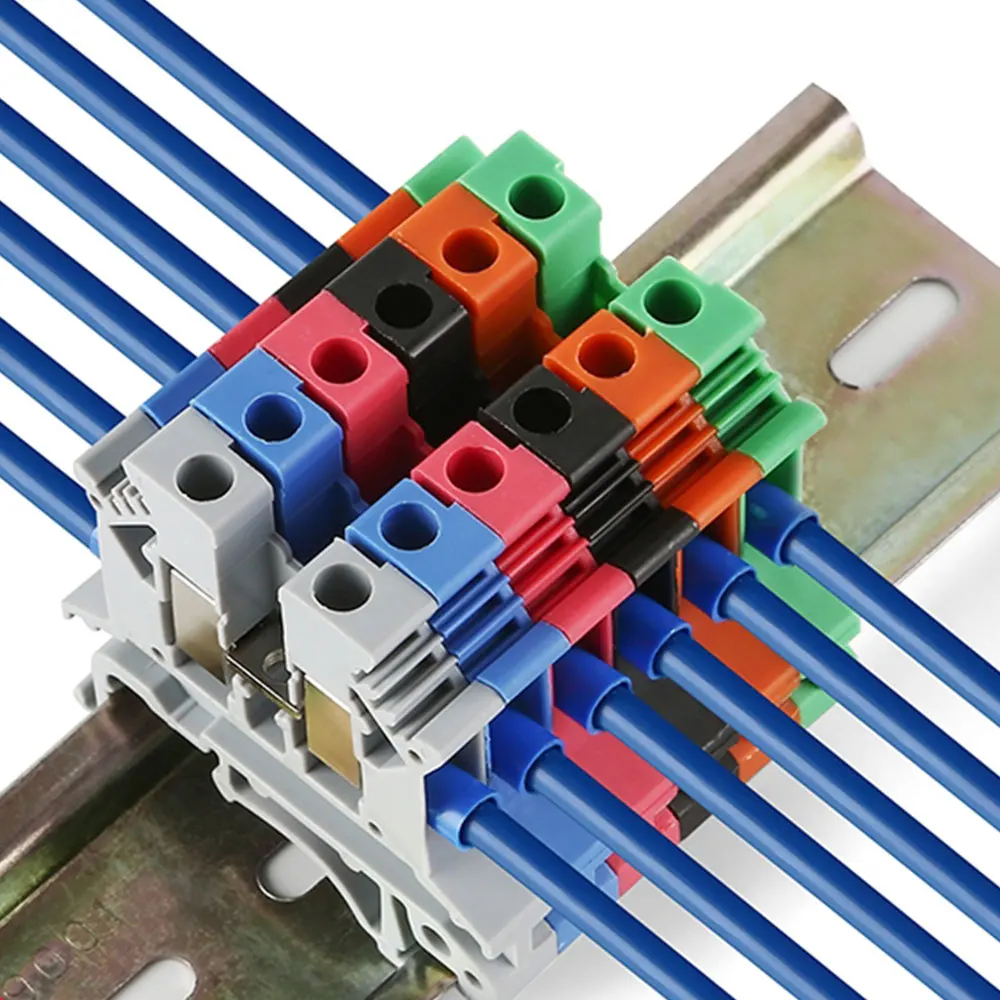 Wire Connectors 4PCS Terminal Connector UK-2.5/3/5 Wire Electrical Screw Cable Din Rail Terminal Blocks Strip Power Distribution Block Eletrico