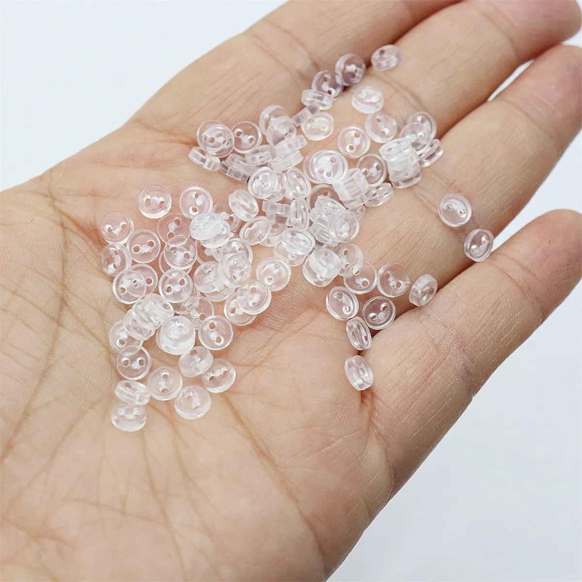100pcs 5mm Mini Transparent Doll Buttons For Dolls & Soft Toys Clothes - Clear Colour Dollhouse DIY Crafts 3