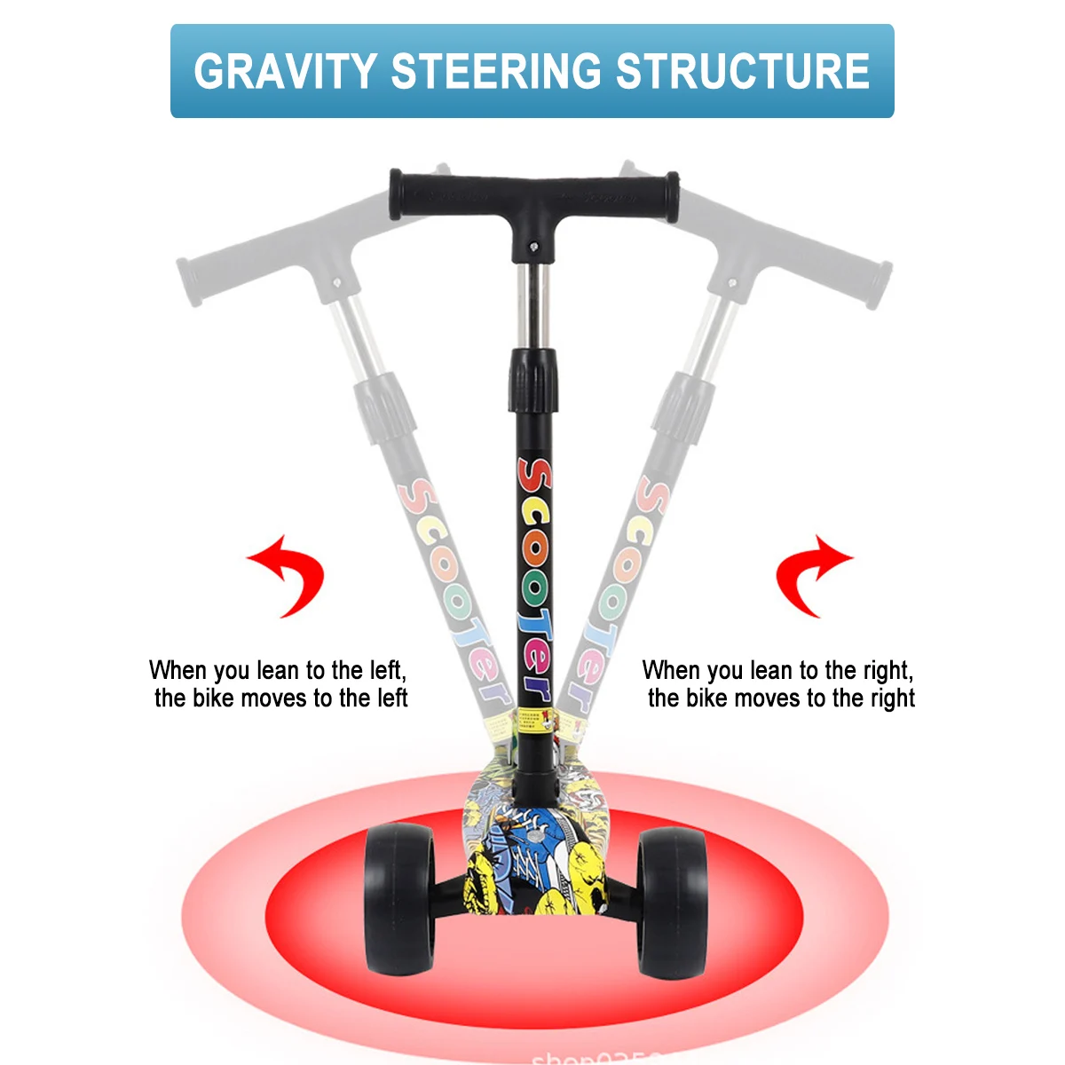 Kids Scooter 3 Wheels Folding Foot Scooters LED Shine Balance Bike Adjustable Height Skateboard Kick Scooter for Kids Sport Toy