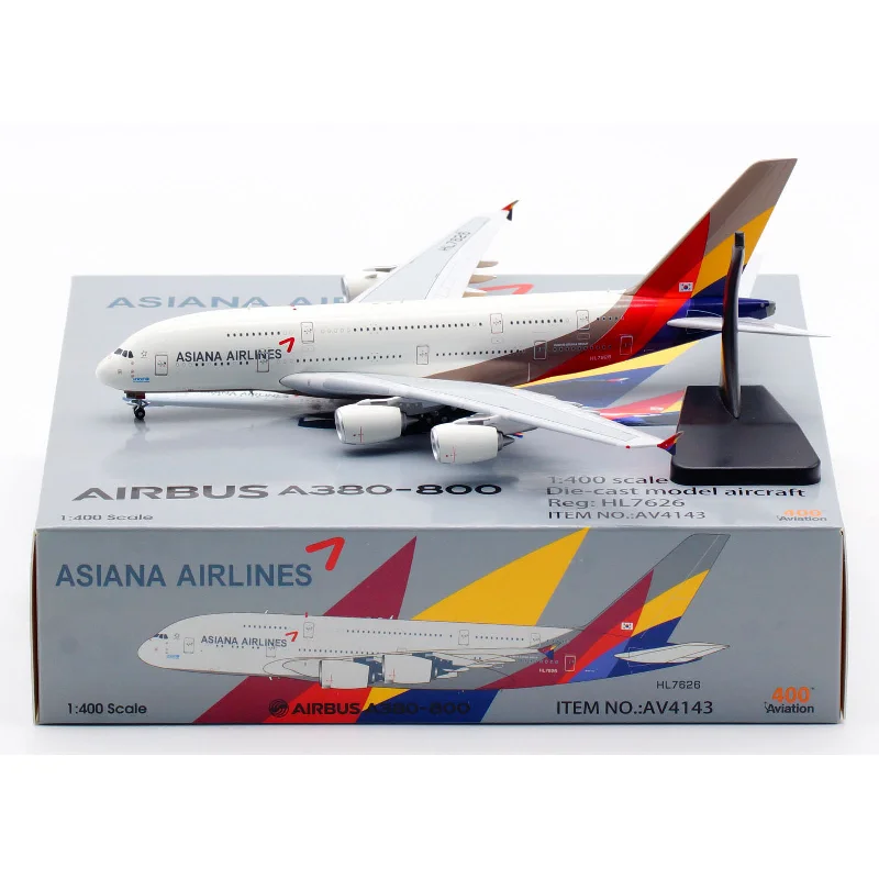 

1:400 Scale AV4143 Plane Aviation ASIANA AIRLINES StarAlliance A380 Diecast Alloy Aircraft Jet Model HL7626 Gifts Collection Fan