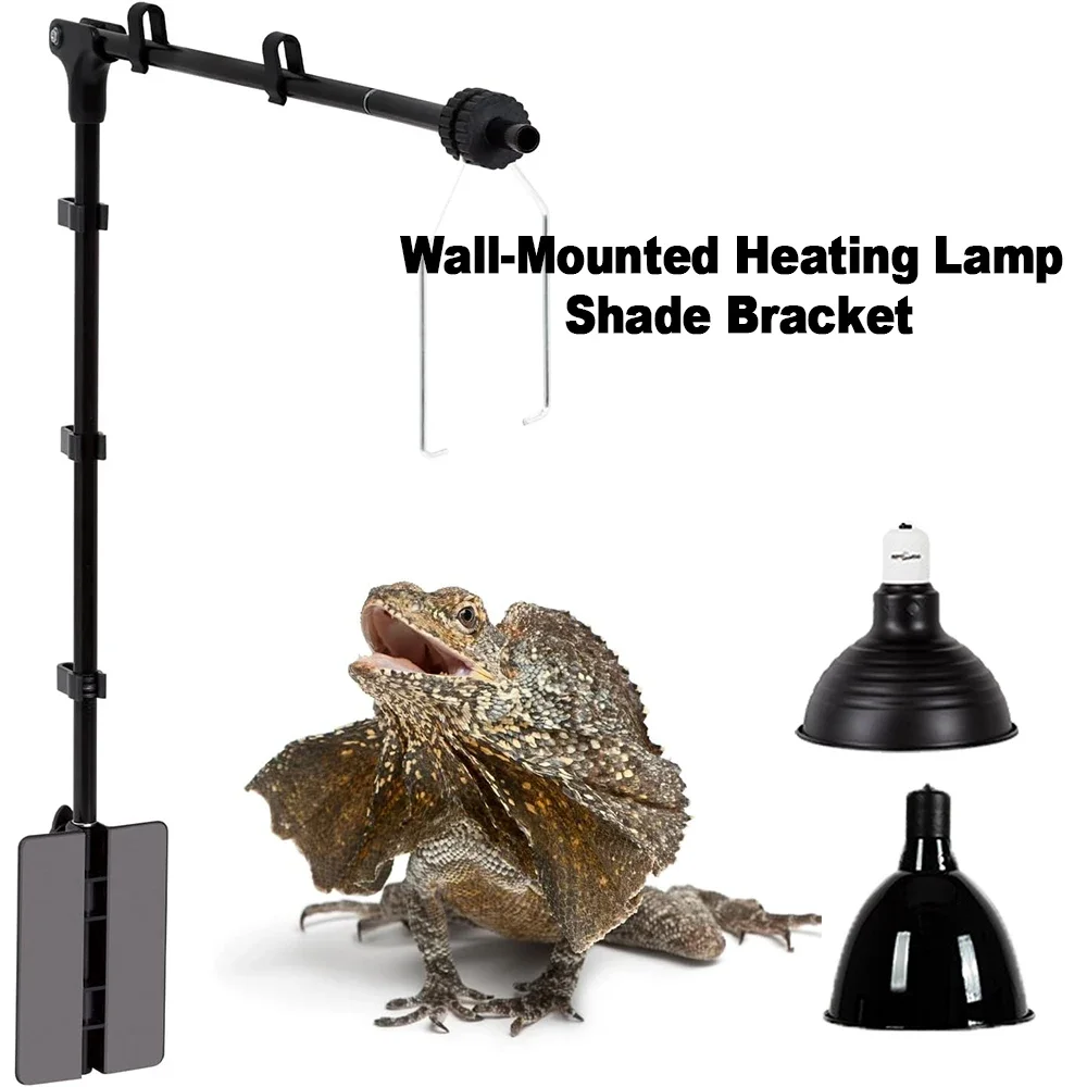 Adjustable Heating Lampshade Holder Wall Mounted Reptile Light Stand for Amphibious Glass Terrarium Tank Cage Lizard Accessories