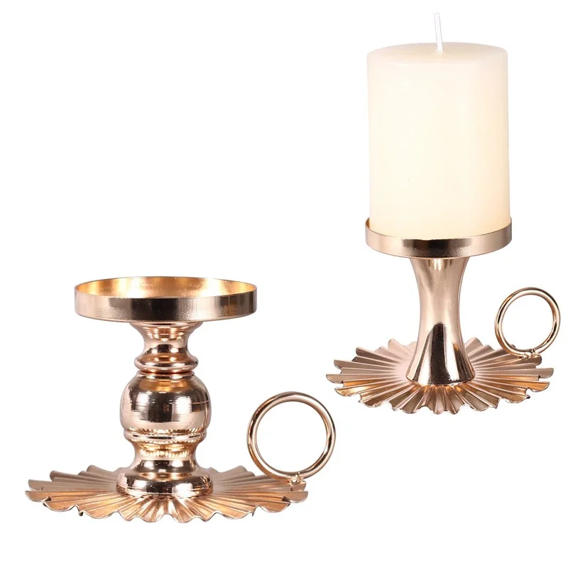 Geometric Candlestick Iron Set Explosive Home Decoration New Metal Electroplating Candlestick