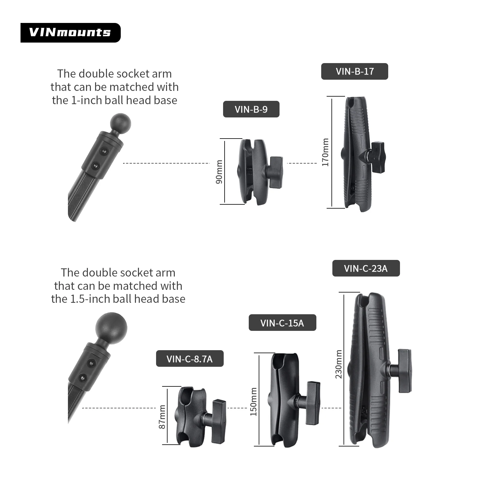 300/600mm 알루미늄 튜브 롱 폴 브래킷, 스포츠 카메라 베이스/다양한 크기의 볼 헤드/소켓 암