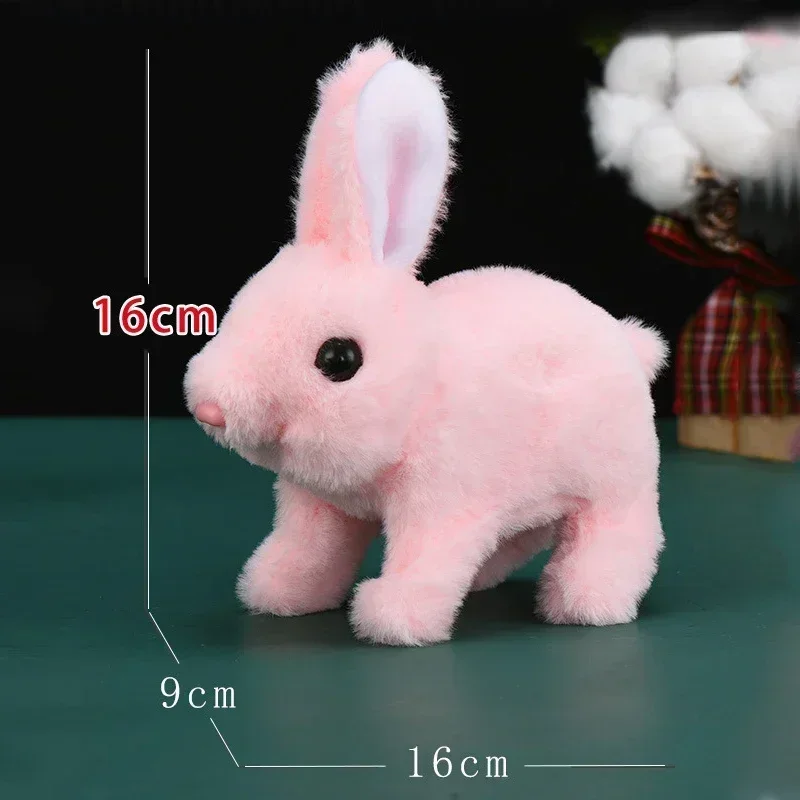Plush Toys Electronic Pet Rabbit Toy Simulation Electric Toy Cartoon Small Solid Color Plush Electric Rabbit Walk And Nod Animal Doll Toy Men And Women Child
