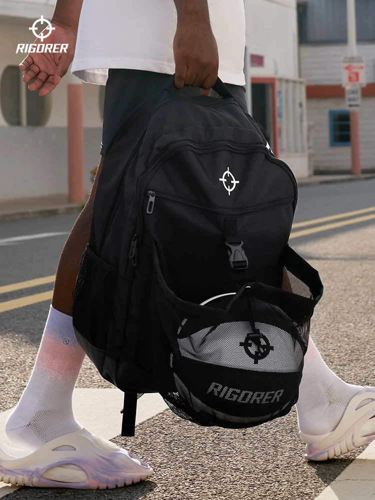 RIGORER Basketball Bag Multifunctional Training Backpack Portable Large Capacity Sports Bag Drawstring Basketball Pocket