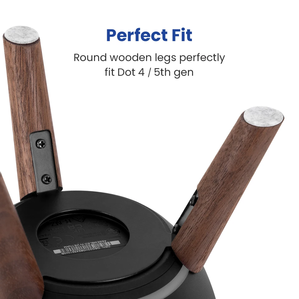 GGMM Supporto rotondo in legno per altoparlante Amazon Alexa Echo Dot 4a 5a generazione, dock in legno con struttura in metallo Decorazione della stanza Regalo di compleanno  44