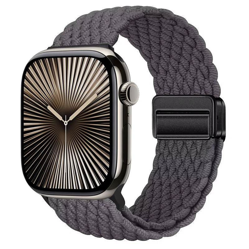 Nylon Braided Magnetic Loop Strap with Metal Accents