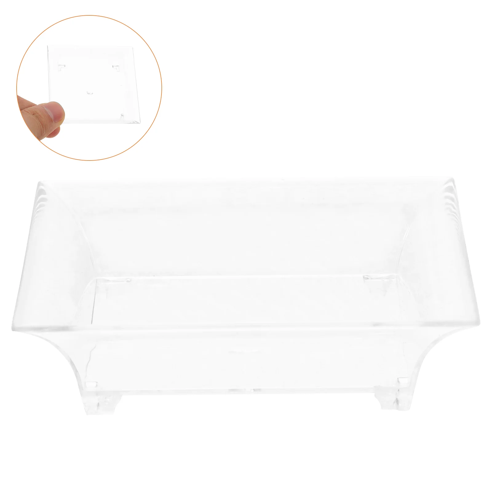 Transparent Square Dish Appetizer Holder Dessert Holders Bowl Cake Dishes Container Party Plastic Bowls