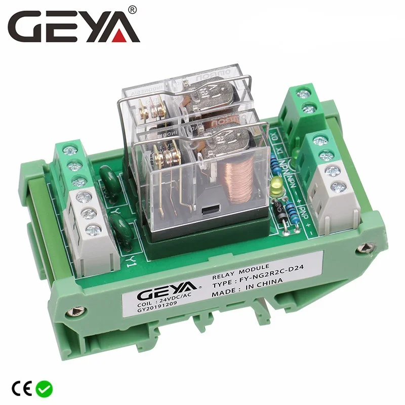 GEYA Modulo Rel&egrave; PLC 4 Canali 12 V 24 V 230 V Modulo Rel&egrave; 1 Guida