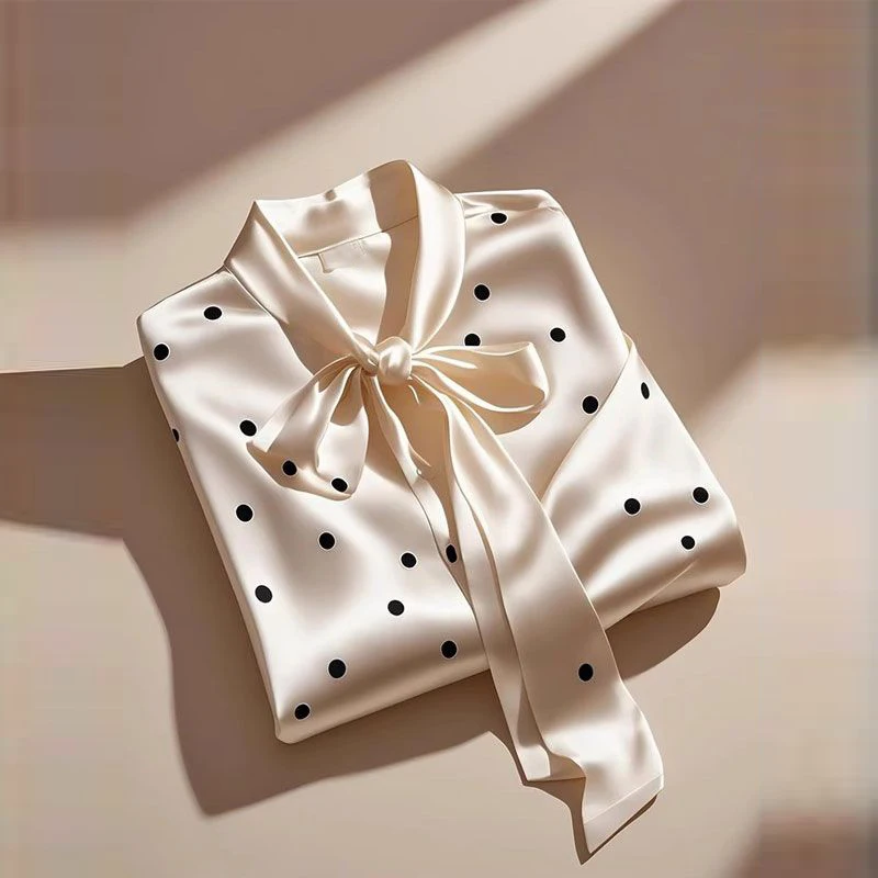 HS5858 Elegant Bright Satin Robe (without Headscarf), Clever Splicing Creates Multi-faceted Charm