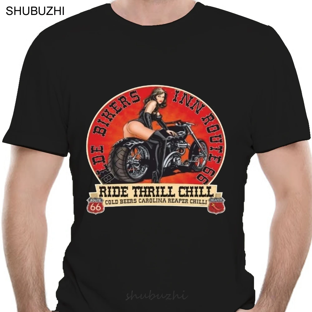 Brand Men Fashion Pure Cotton Bikers Inn Route 66 T Shirt Moto Motor Biker Easy Rider Chopper Tee Shirt Sbz1088