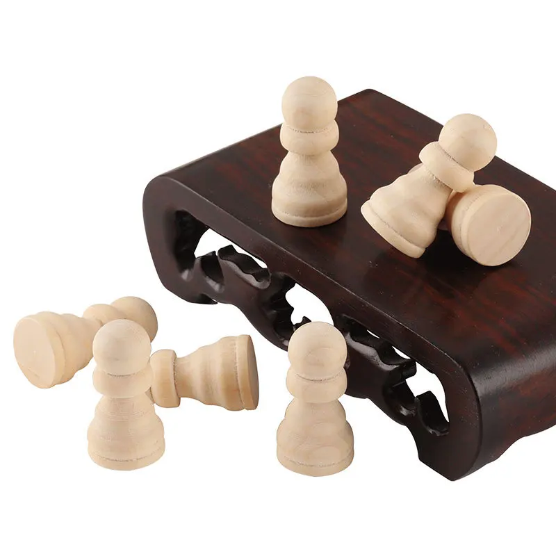 Wooden Chess Pieces for Children's Educational Board Game Wooden Dolls 9Pcs per Set