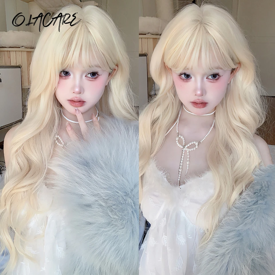 Blonde Synthetic Hair Wig for Women Daily Cosplay