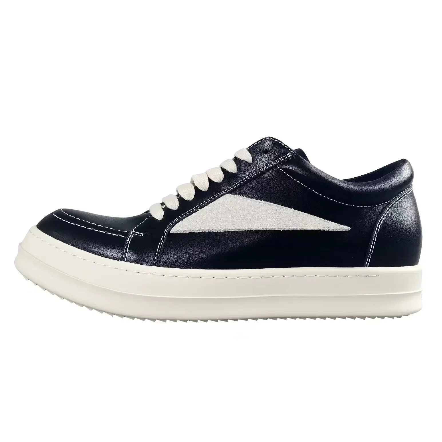 Rick Shoes Low Cut Genuine Leather Thick Sole Black and White Retro Dark Board Shoes Women's Boots Trend 2023 Shoes for Women 5