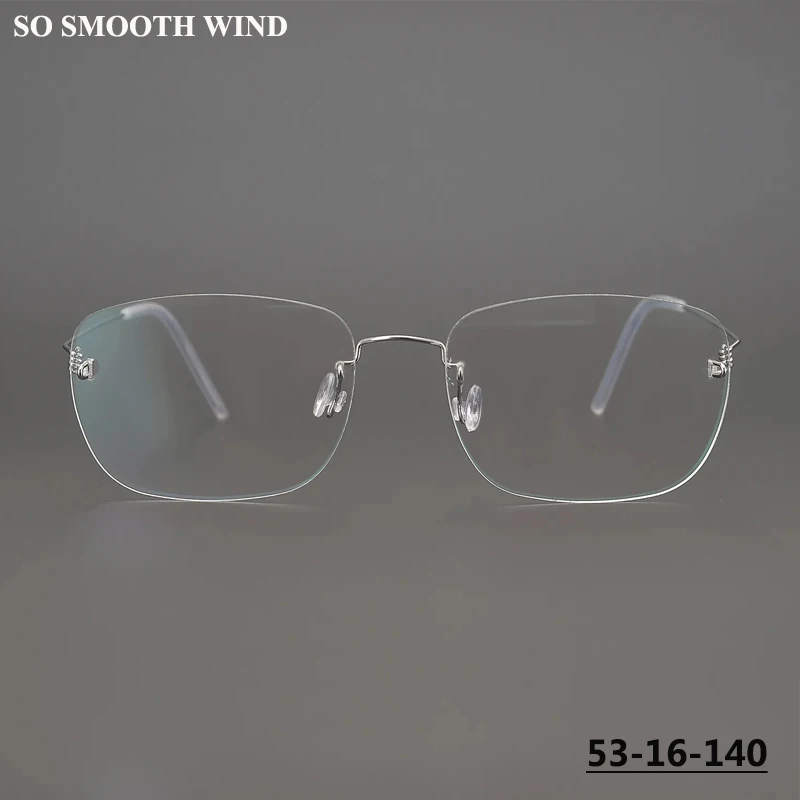 

Denmark Brand Rimless Glasses Frame Ultralight Screwless Men Business Square Eyeglasses Women Optical Prescription Read Eyewears