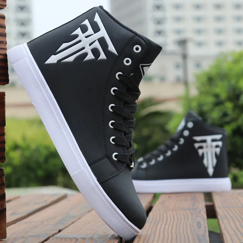 New Fashion High Top Sneakers Man White Sneaker Flat Comfortable Shoes Male Autumn Spring Popular Vulcanize Shoes Big Size 39-48 2