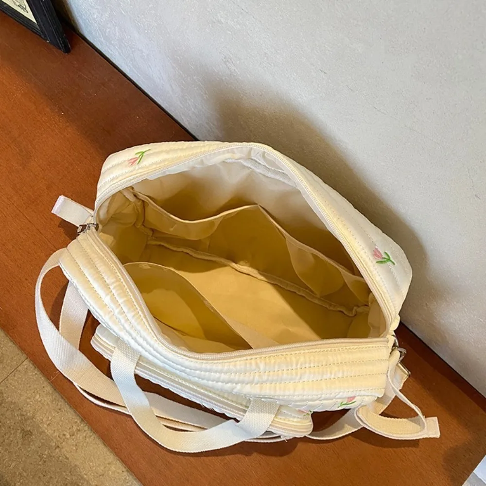 Simple Korean Style Mummy Bag Flower Multi-pocket Single Shoulder Bag Lightweight Bear Women Handbag Female