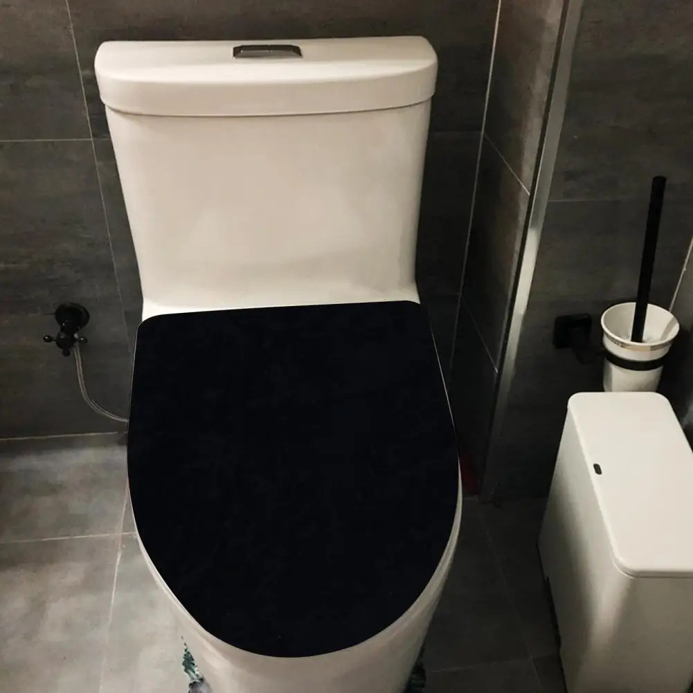 Solid Color Toilet Lid Cover Ultra Plush Elastic Band Non-Slip Material Washable Universal Fit Toilet Cover Bathroom Accessory toilet seat cover toilet seat cushion toilet accessories