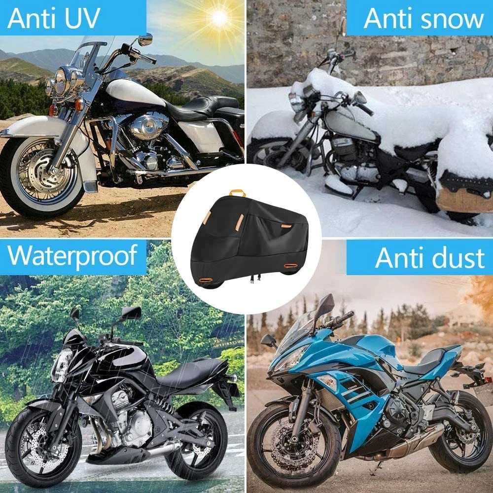Motorcycle Cover Outdoor Waterproof 210D Thickened Polyester UV Protective for Scooters