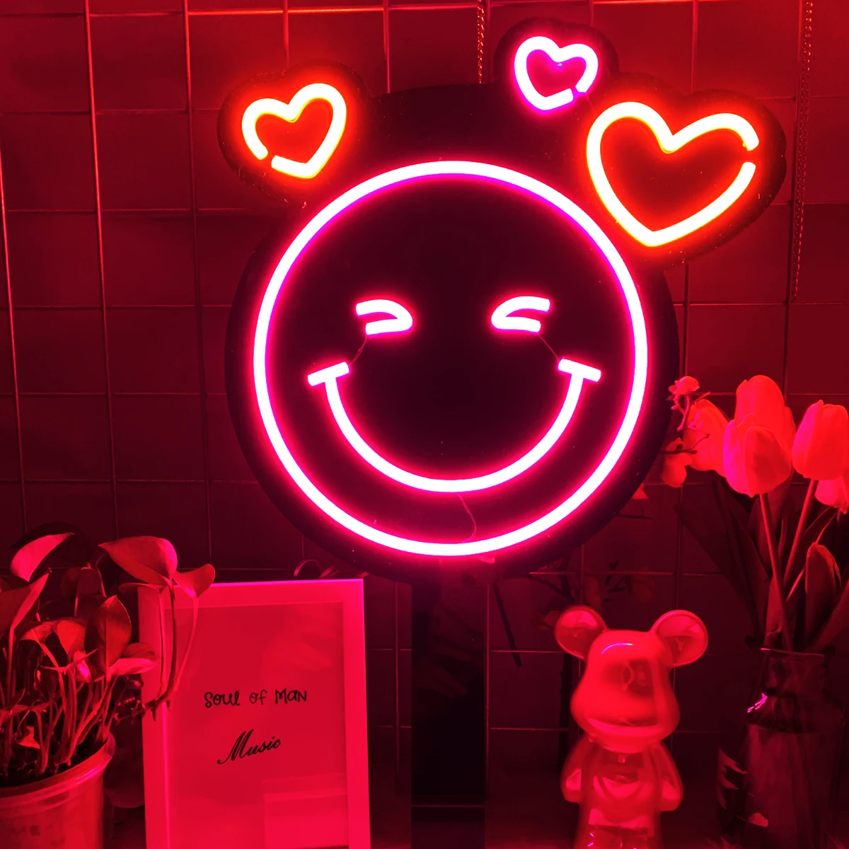 

smile neon custom brightness adjustable children's room decoration, children's party, so that children's colorful childhood