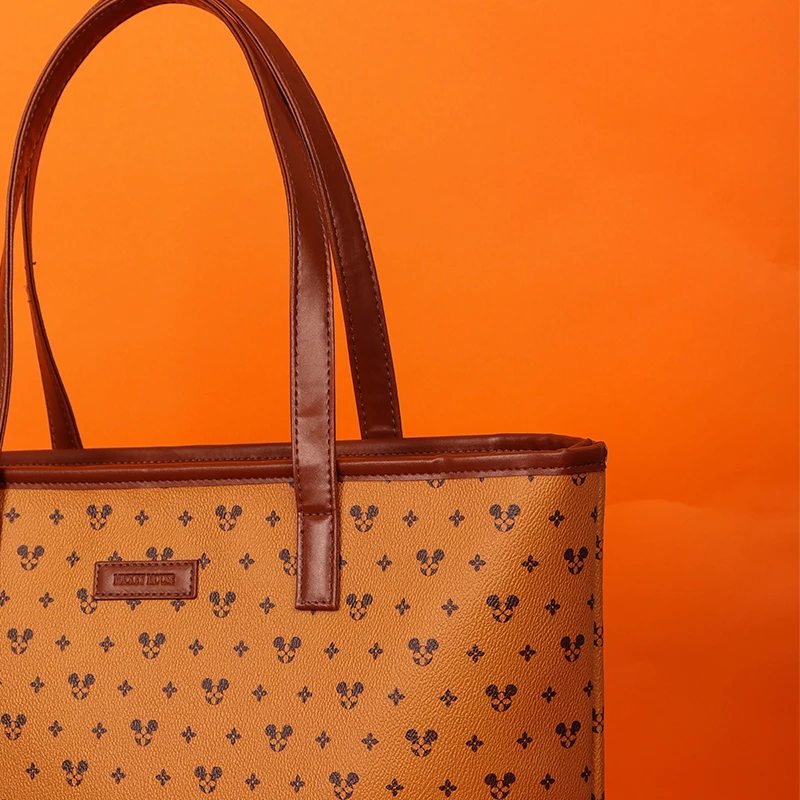 Original Disney Mickey Tote Modern Elegant Large Capacity Shoulder Bags High Quality PU Leather Handbags Purse Female Tote Bags 4