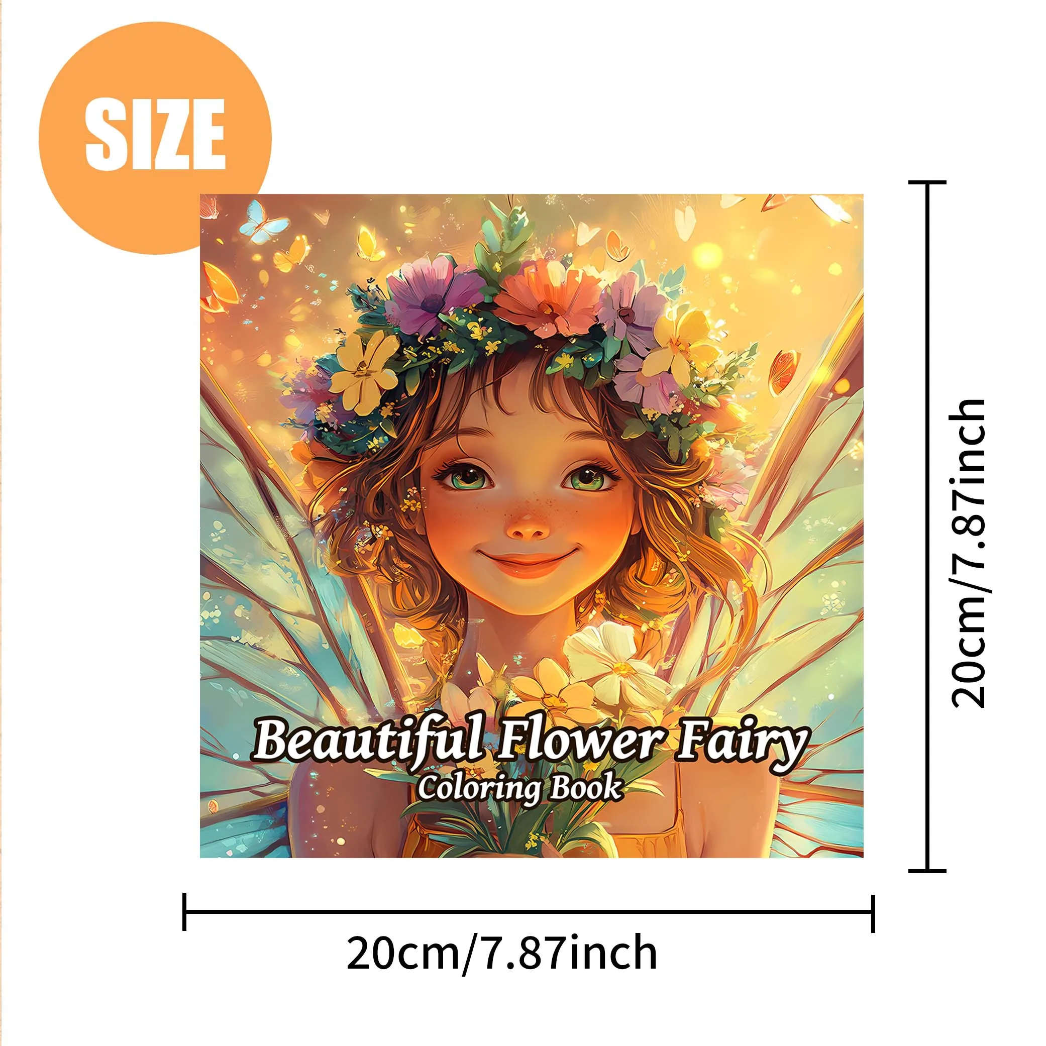 Beautiful Flower Fairny Coloring Book 24 Page Adult Picture Book Gift For Relieve Stress Kill Time Graffiti Painting Drawing Art 6