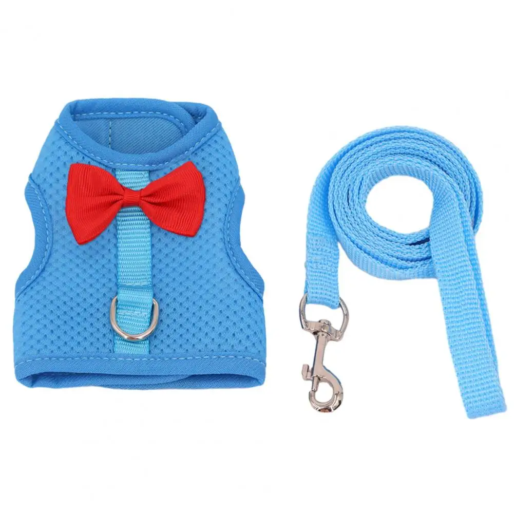 Rabbit Traction Harness Stylish Bow Decoration Pet Harness Leash for Small Pets Outdoor Walking for Rabbit Outdoor