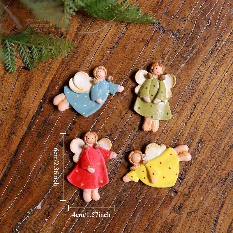 Creative Vintage Dotted Angel  Refrigerator Magnets Sticker Resin Painted Decor for Office School Notes Organization Supplies