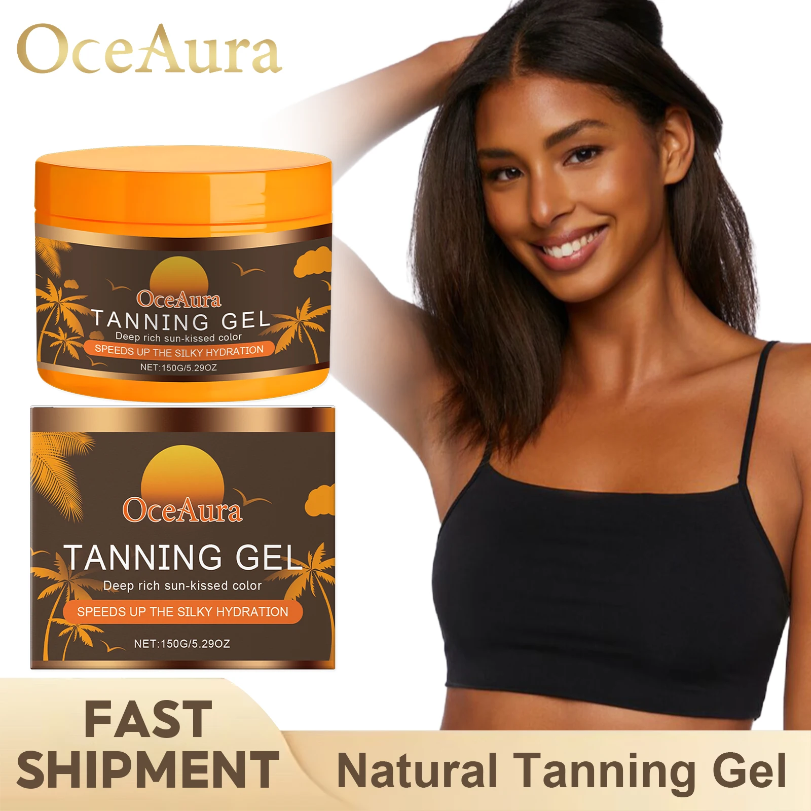 Intensive Brown Tanning Gel Beach Sexy Solarium Tanning Accelerator Skin Protection Moisturizing Body Face Self Tanner Cream